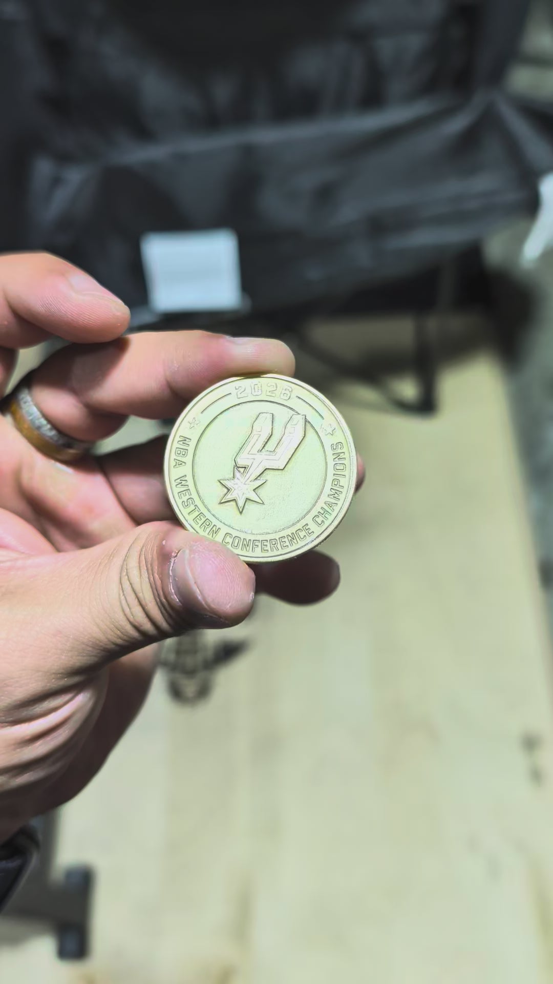 Custom Brass Spurs Championship Coin | 2026 Western Conference Champions | Laser Engraved Basketball Collectible